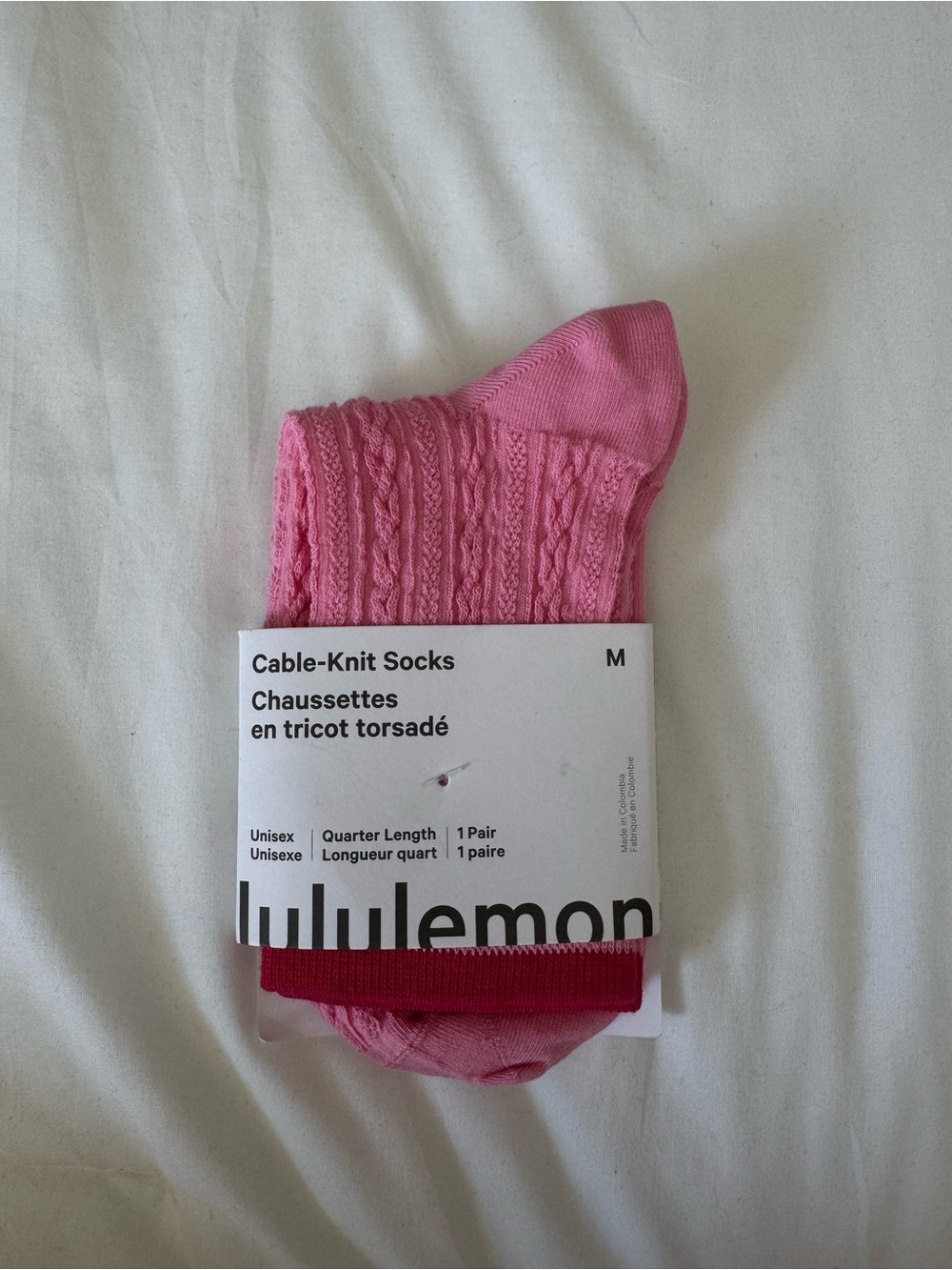 Lululemon Cable-Knit Socks - Candy Cloud/Mulberry Spark